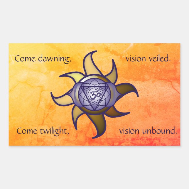 Adesivo Retangular Ajna Chakra "Third Eye" Yoga Insight Lotus Sticker (Frente)