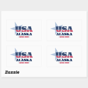 Adesivo Retangular Alaska My Home State Sticker