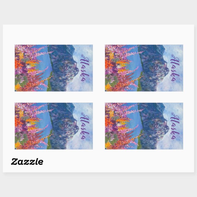 Adesivo Retangular Alaskan Fireweed Mountain Sticker (Folha)