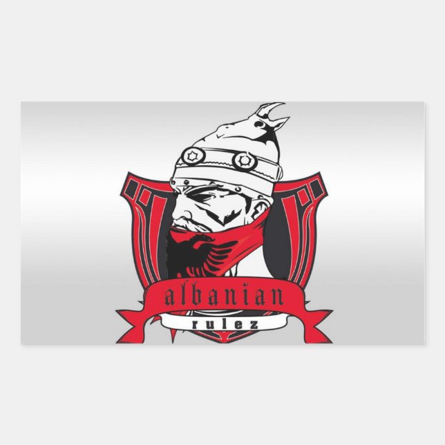 Adesivo Retangular Albanian Rulez autocolante (Frente)