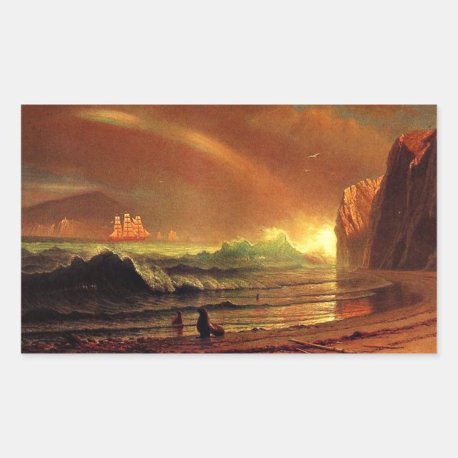 Adesivo Retangular Albert Bierstadt, A Porta do Ouro, (Frente)