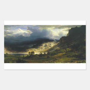 Adesivo Retangular Albert Bierstadt - uma tempestade nas montanhas