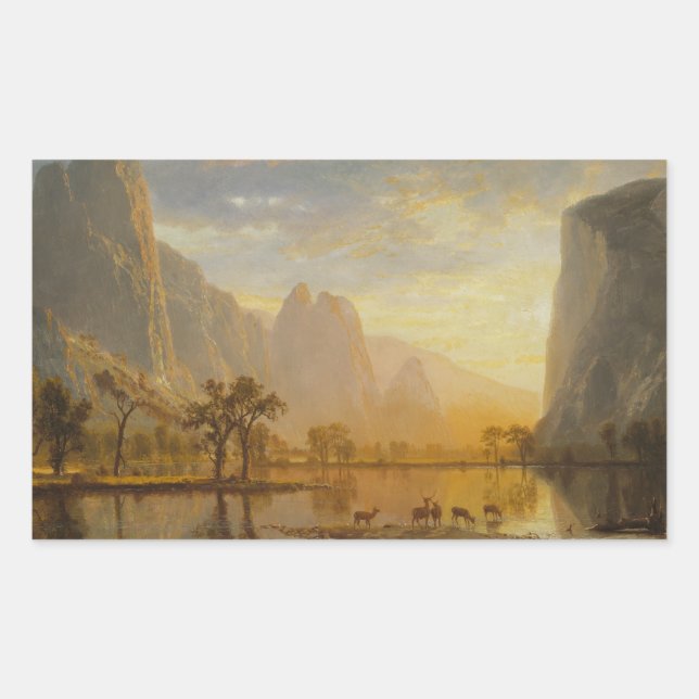 Adesivo Retangular Albert Bierstadt - Vale do Yosemite (Frente)