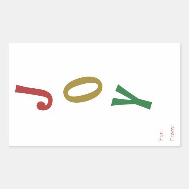 Adesivo Retangular Alegria Simples De Natal Para O Gift Sticker (Frente)