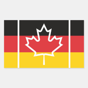 Adesivo Retangular Alemanha Canadá Bandeira Canadense