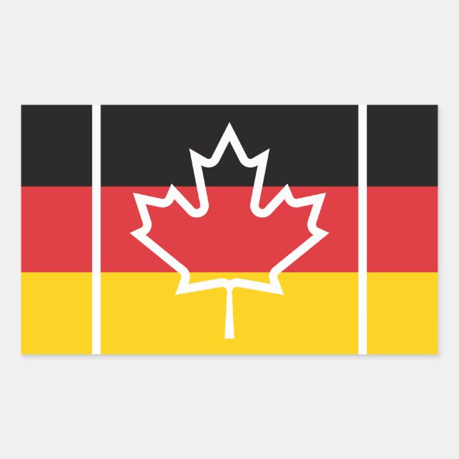 Adesivo Retangular Alemanha Canadá Bandeira Canadense (Frente)