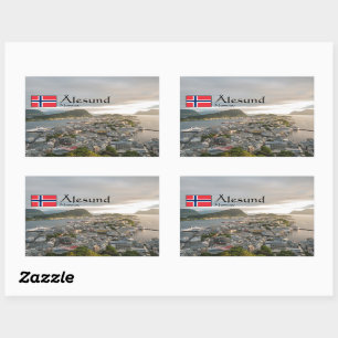 Adesivo Retangular Alesund Norway Souvenir