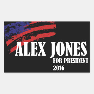Adesivo Retangular Alex Jones para Presidente 2016