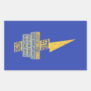 Adesivo Retangular Alfabetização em língua inglesa duplamente negativ