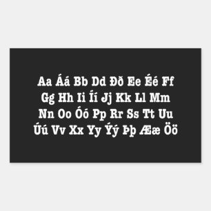 Adesivo Retangular Alfabeto islandês [Íslenska Stafrófið]