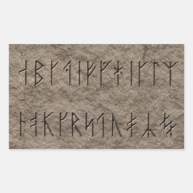 Adesivo Retangular Alfabeto Viking (Frente)