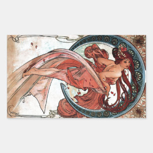 Adesivo Retangular Alfons Mucha Dança 1898