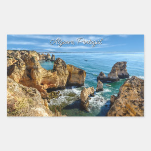 Adesivo Retangular Algarve de Texto Personalizado, Portugal