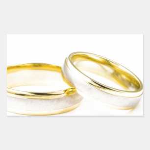 Adesivo Retangular Alianças de casamento do amor do noivo da noiva do