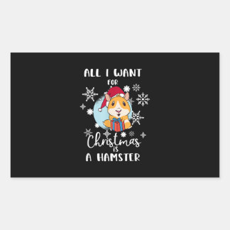 Adesivo Retangular All I Want Christmas Is A Hamster