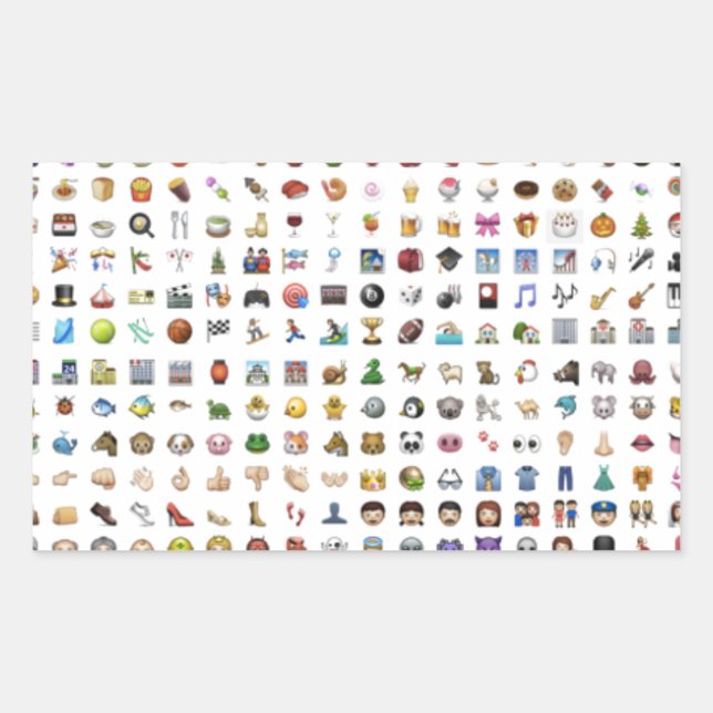 Adesivo Retangular All iPhone/iOS emojis (Frente)