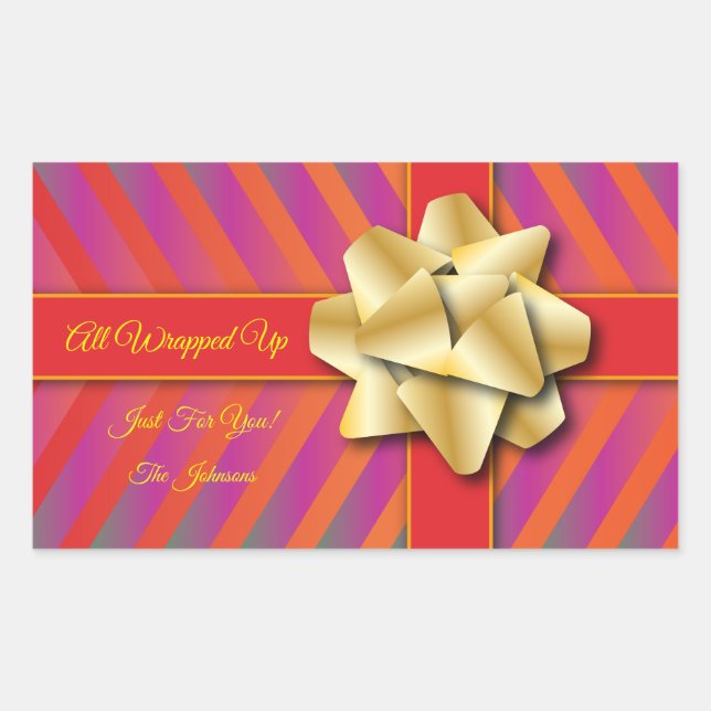 Adesivo Retangular All Wrapped Up Just For You, Sticker (Frente)