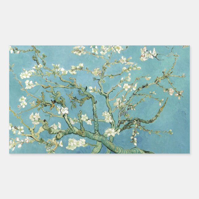 Adesivo Retangular Almond Blossom por Van Gogh (Frente)