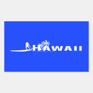 Adesivo Retangular Aloha Hawaii Levanta-Se A Paddling