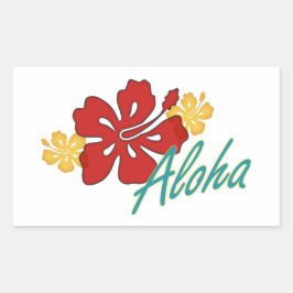 Adesivo Retangular Aloha Hibiscus