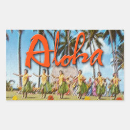 Adesivo Retangular Aloha Hula