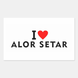 Adesivo Retangular Alor Setar Malásia cidade do amor coração gosta de