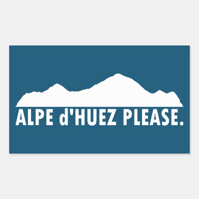 Adesivo Retangular Alpe d’Huez França, por favor (Frente)