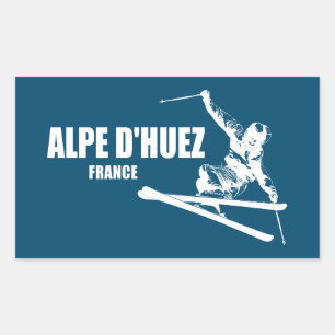 Adesivo Retangular Alpe d’Huez France Skier
