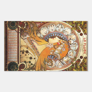 Adesivo Retangular Alphonse Mucha Zodiac