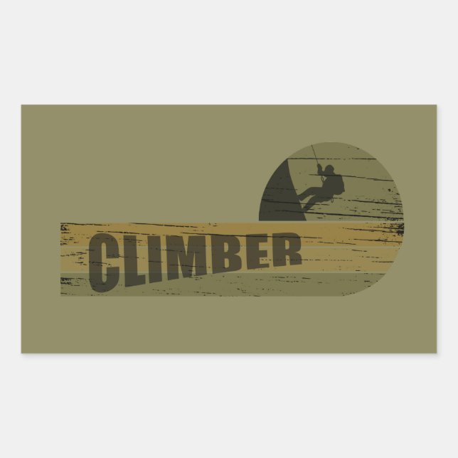 Adesivo Retangular Alpinista escalador de rochas (Frente)