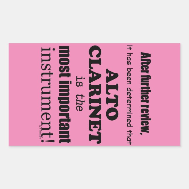 Adesivo Retangular Alto Clarinet - Retângulo de Instrumento Mais Impo (Frente)