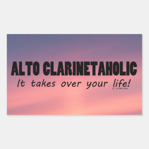 Adesivo Retangular Alto Clarinetaholic assume Ruas retangulares