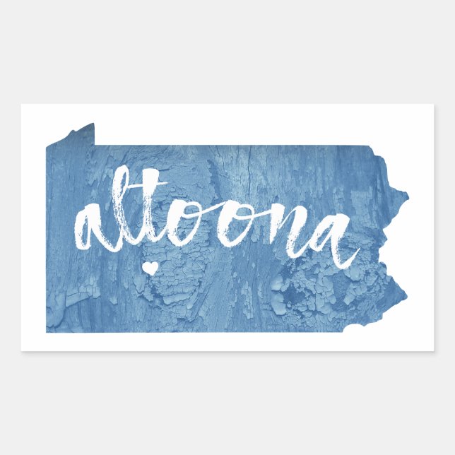 Adesivo Retangular Altoona Pennsylvania Wood Grain (Frente)