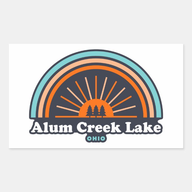 Adesivo Retangular Alum Creek Lake Rainbow (Frente)