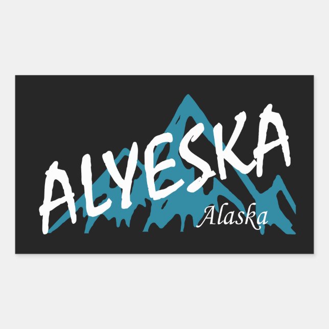 Adesivo Retangular Alyeska Alaska Mounates (Frente)