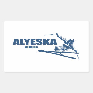 Adesivo Retangular Alyeska Alaska Skier