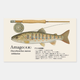 Adesivo Retangular Amago (Oncorhynchus masou ishikawae) – Japonês