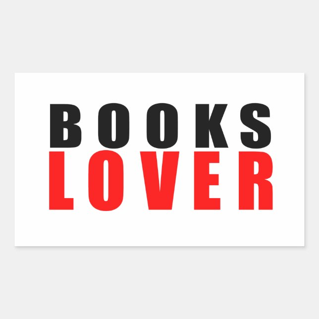 Adesivo Retangular Amante de livros (Frente)