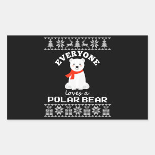 Adesivo Retangular Amante de os animais de Natal da família do Urso