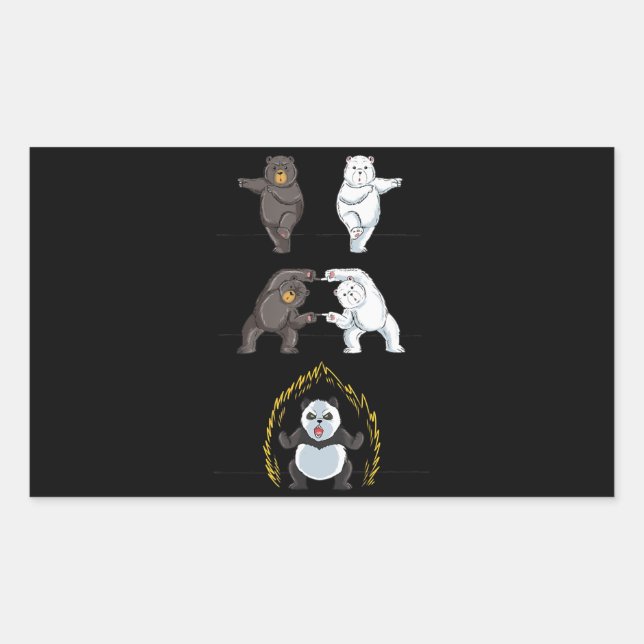 Adesivo Retangular Amante de os animais Engraçado do Urso Polar de Pa (Frente)