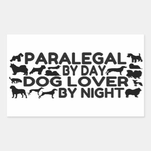 Adesivo Retangular Amante do cão do Paralegal