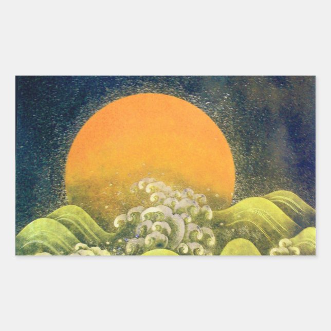 Adesivo Retangular AMATERASU, SUN GODDESE, verde-amarelo preto (Frente)