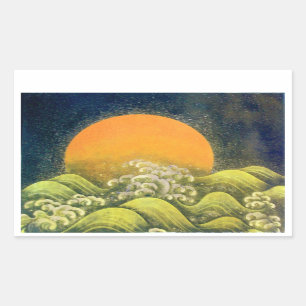 Adesivo Retangular AMATERASU, SUN GODDESE, verde-amarelo preto