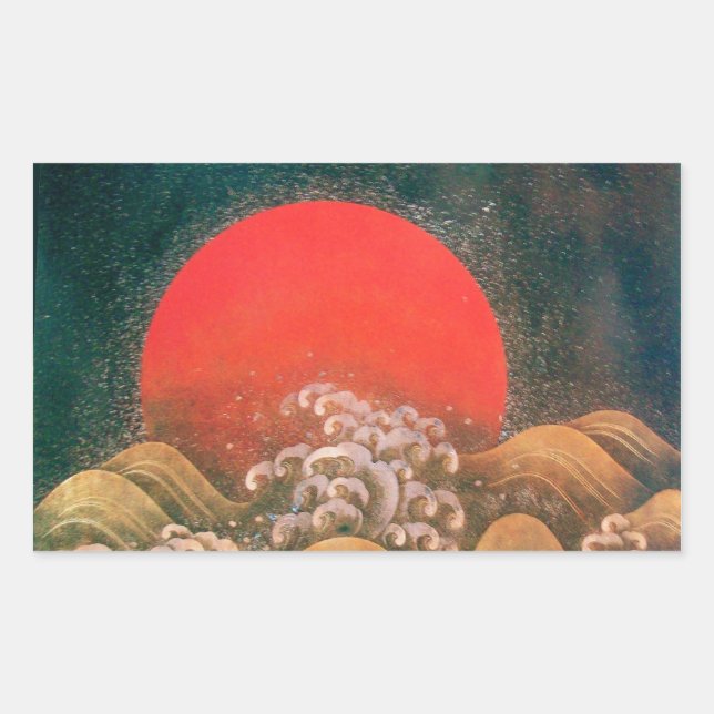 Adesivo Retangular AMATERASU, SUN GODDESE, vermelho preto (Frente)