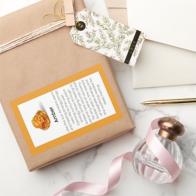 Adesivo Retangular Amber Crystal Significa Pacote Gemstone De Joias (Presentear)