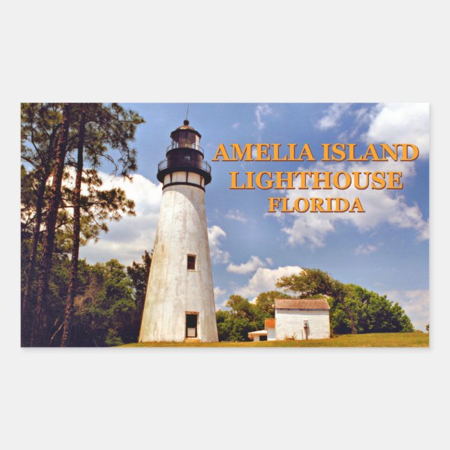 Adesivo Retangular Amelia Island Lighthouse, Flórida Stickers (Frente)