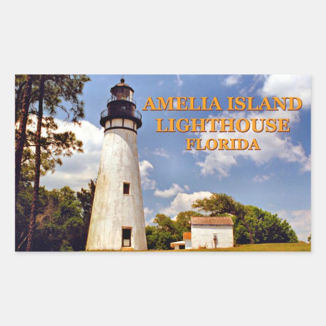 Adesivo Retangular Amelia Island Lighthouse, Flórida Stickers (Frente)