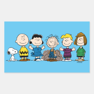 Adesivo Retangular Amendoins Amigos Em Uma Fila