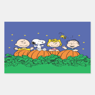Adesivo Retangular Amendoins   É o Excelente Pumpkin Charlie Brown