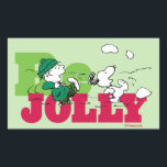 Adesivo Retangular Amendoins | Linus & Snoopy Be Jolly<br><div class="desc">Veja esta divertida design de Natal do Peanuts.</div>